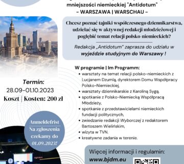 Laboratorium Dziennikarskie AntiLAB – wyjazd studyjny do Warszawy