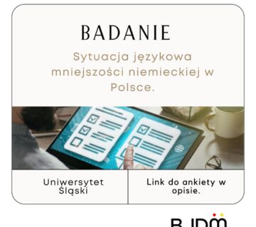 Badanie Uniwersytetu Śląskiego dotyczące sytuacji językowej mniejszości niemieckiej w Polsce.