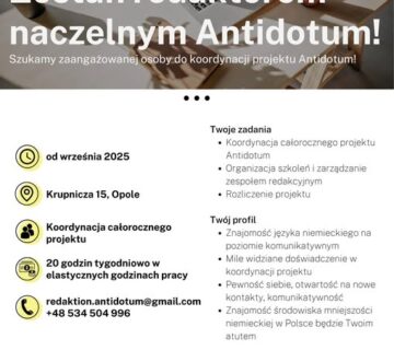 Zostań redaktorem naczelnym Antidotum